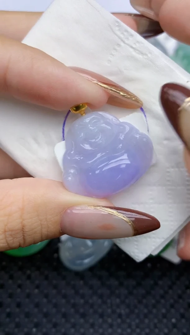 颈饰18K金镶嵌翡翠295   天然翡翠A货  百元以上9米证书费自理