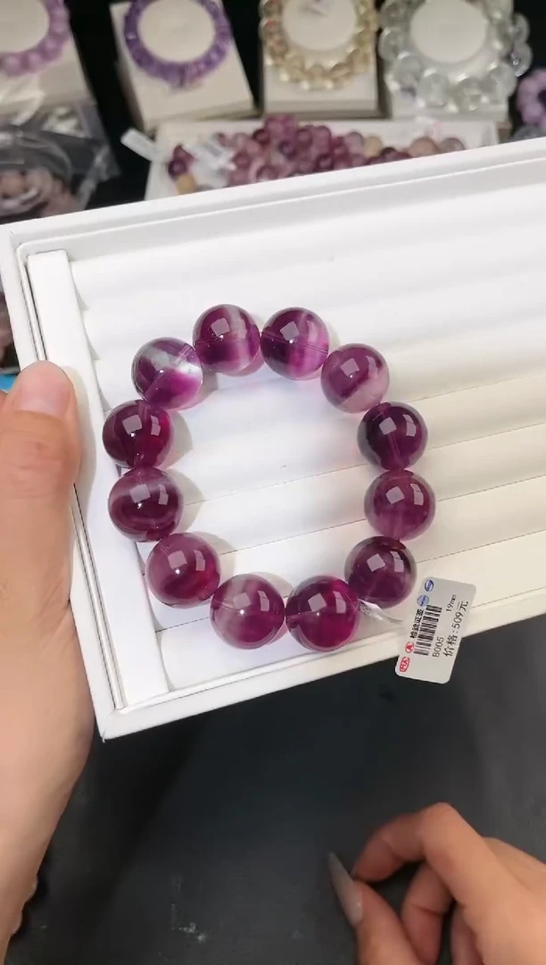 【闪购商品】手链未镶嵌萤石多样性发一紫萤石19mm