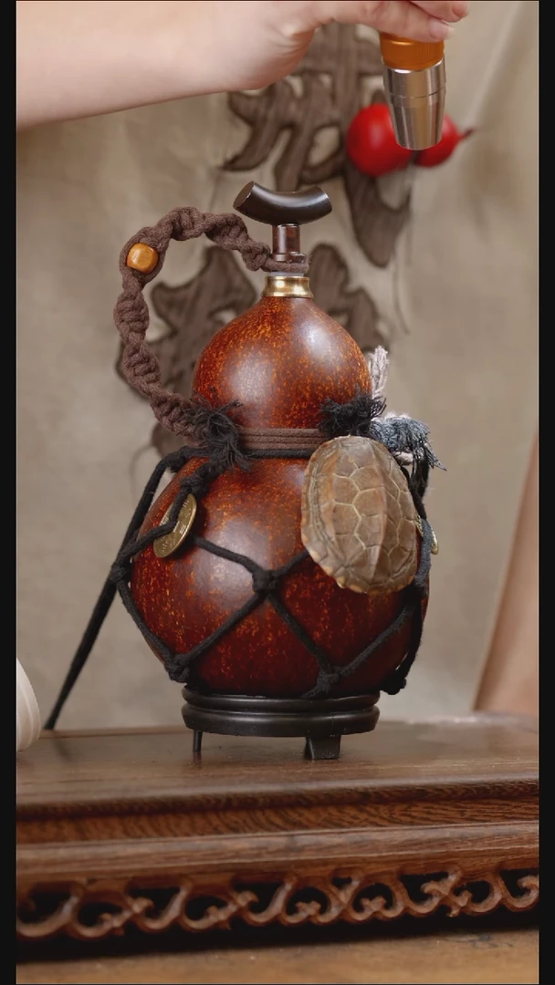 79号精品天然大漆工艺防渗内胆酒葫芦~