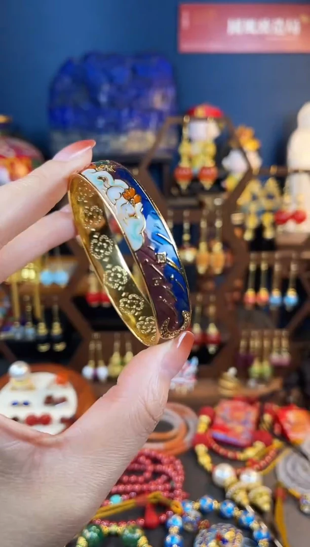 【闪购商品】宽珐琅景泰蓝手镯