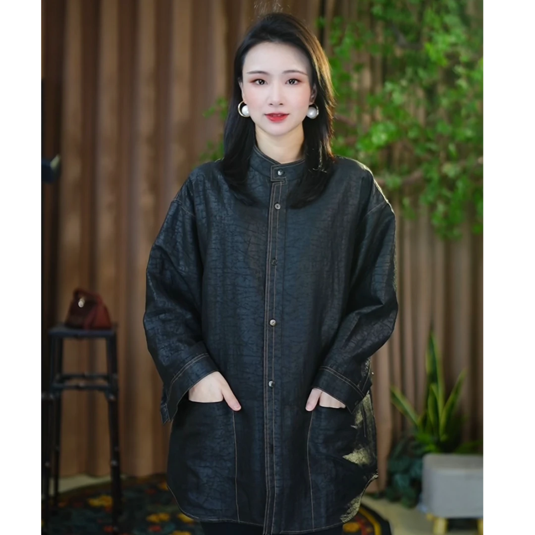 【云娘原创】国风新中式香云纱老料小立领上衣外套ZQ23Z651