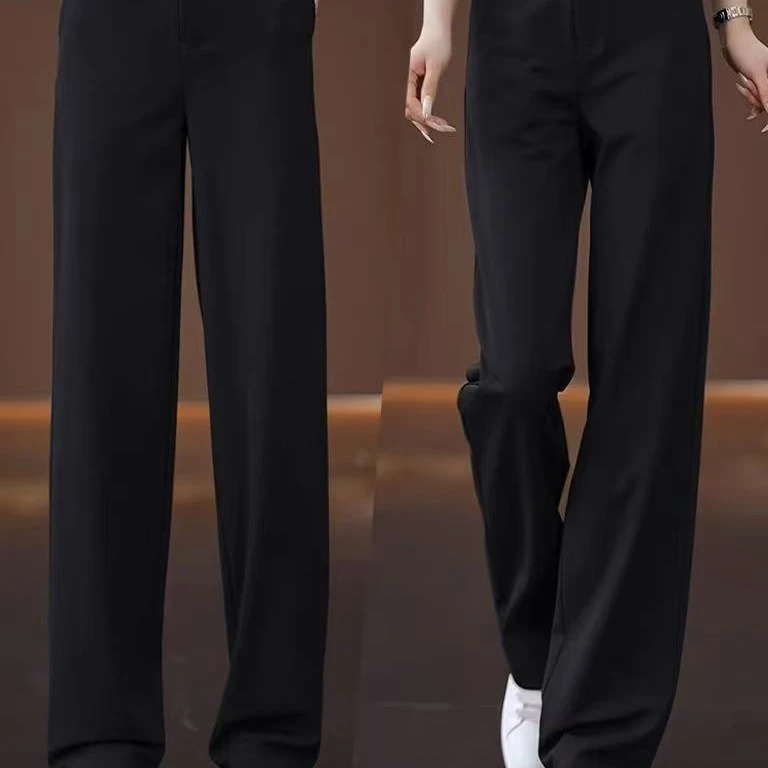 【静姐宠粉】羊毛蚕丝气质修饰腿型直筒裤显瘦1881