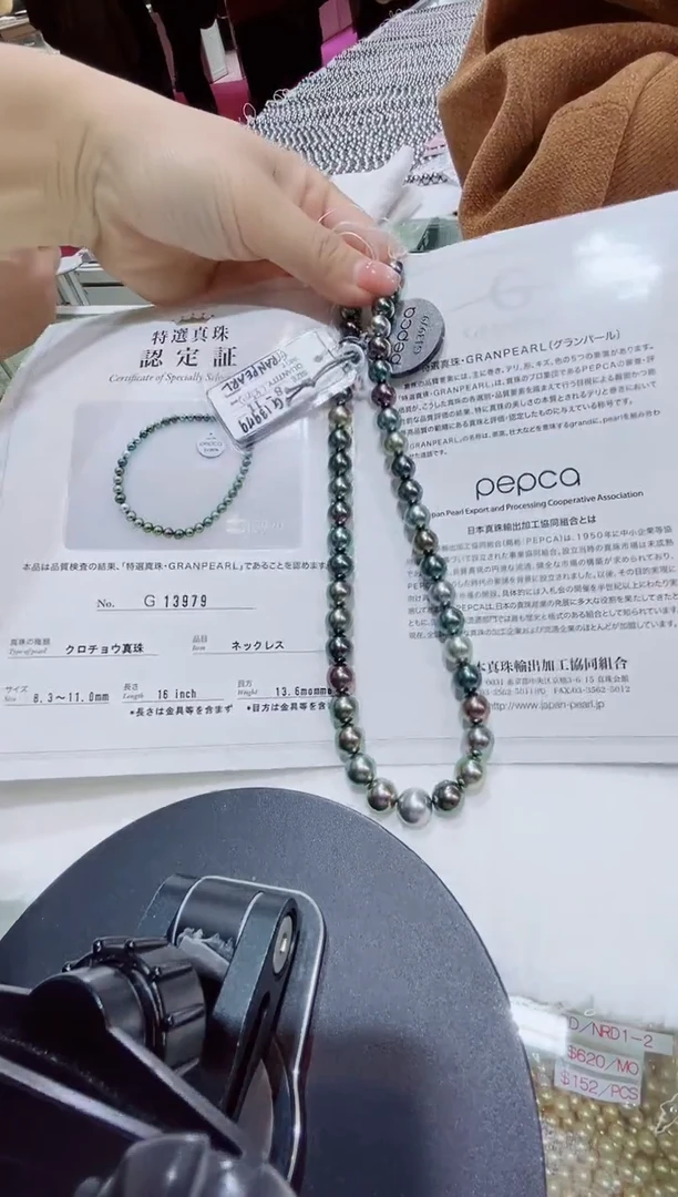 未镶嵌项链海水珍珠大溪地特选 8-11  定99总85000