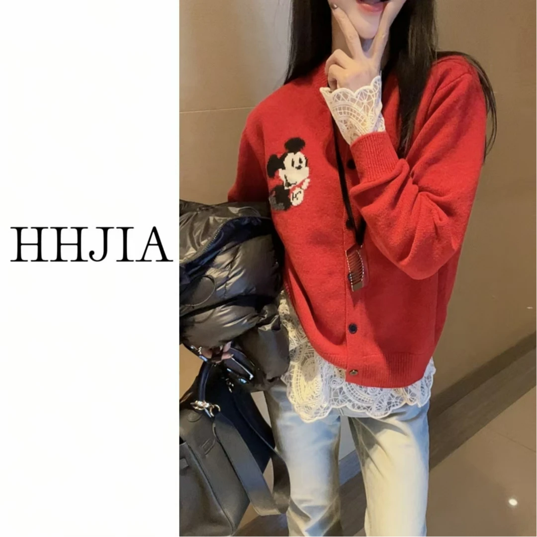 【慧慧家】韩国.2024定制款 韩系米奇图案羊毛开衫