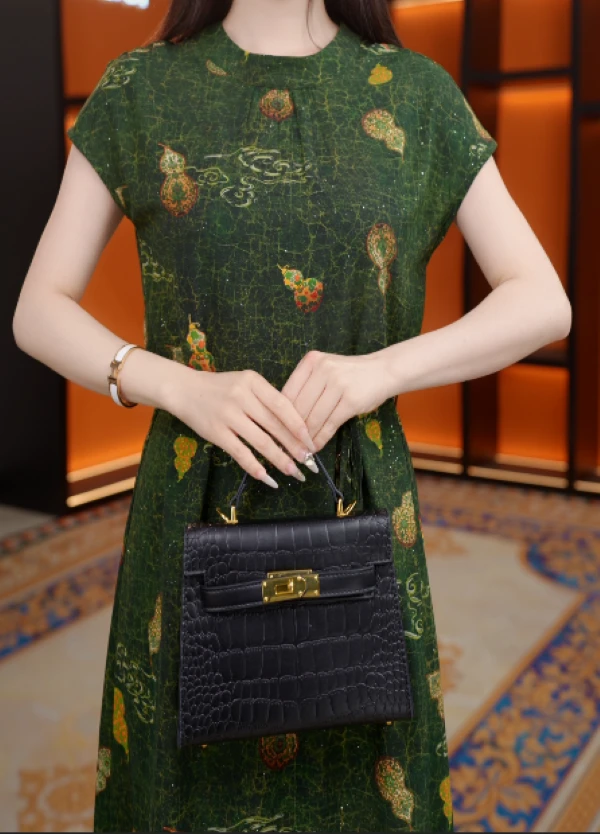 【送腰带】LYQ25895新中式原版正品新款夏季时尚减龄气质显瘦连衣裙