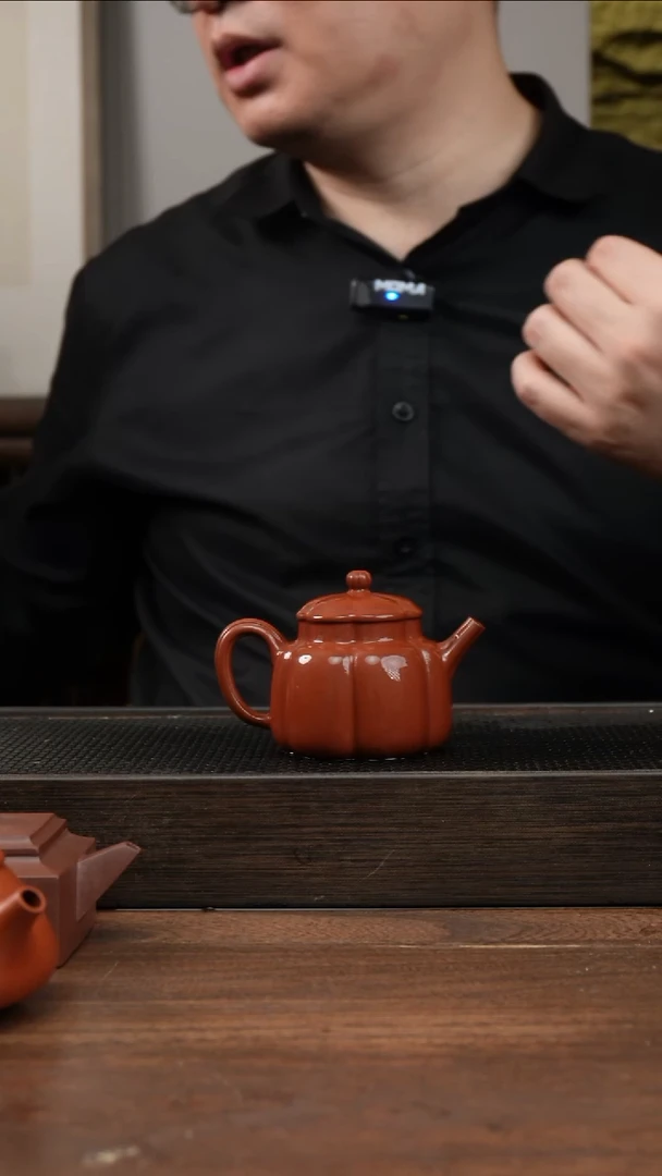 茶杯紫砂此**明朱泥筋纹小言心        130CC