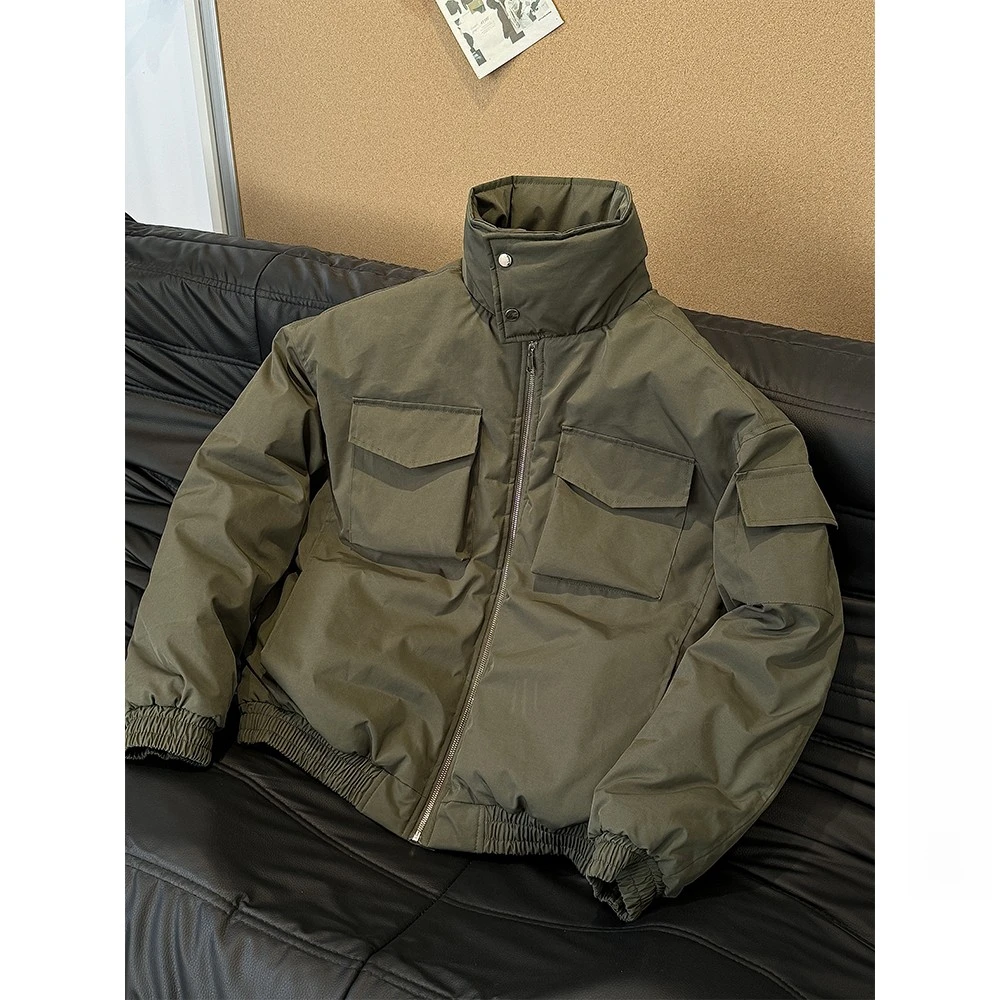 bomber轻骑兵棉服男款冬季保暖加厚挺阔廓形短款飞行夹克棉衣外套