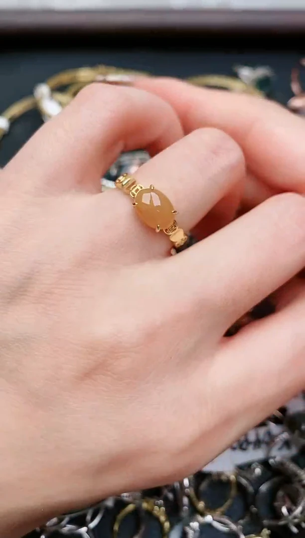 翡翠戒指银S925镶嵌...