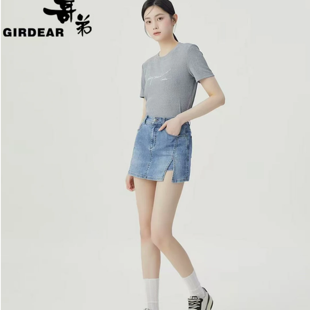 GIRDEAR/哥弟百搭高腰做旧棉质牛仔短裤夏季薄款blokette1100432
