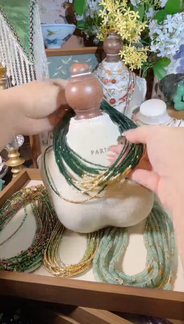 项链合金尖晶石346 墨绿盘缠