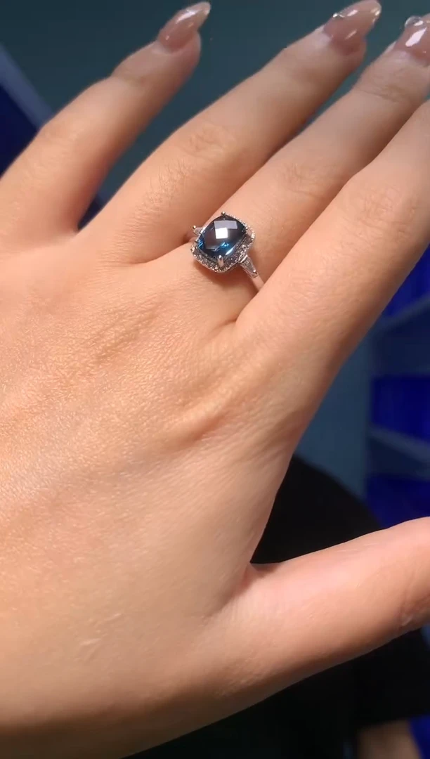 银S925镶嵌戒指托帕石【宝石世家严选】