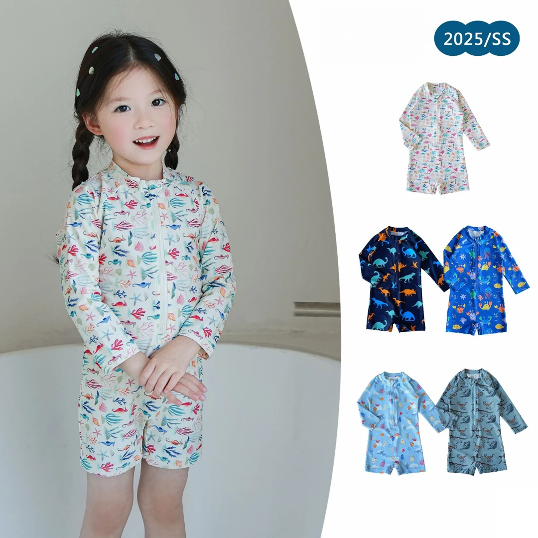 金叔童品儿童女孩女童童装A类速干宝宝长袖女孩小孩女童游泳衣