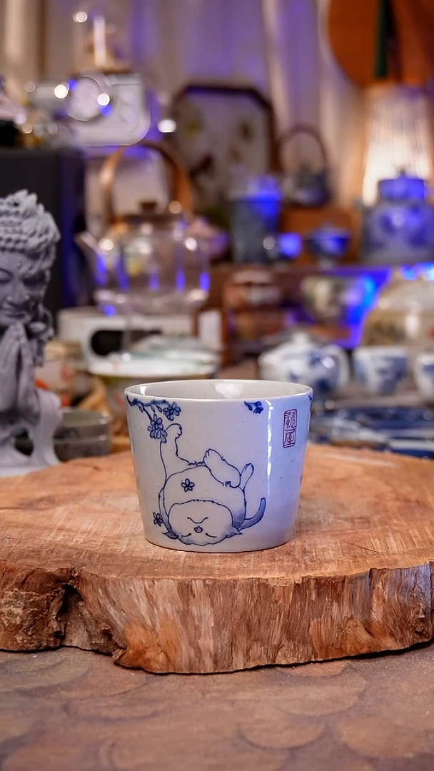 杯子猫咪手工手绘手工手绘