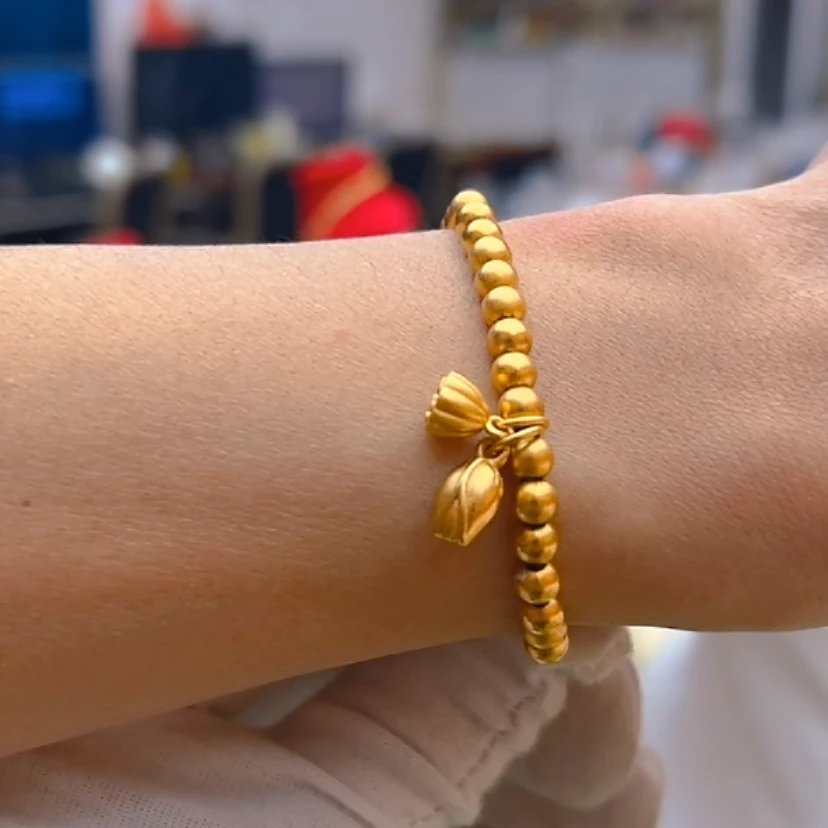 {抖音好物}女士弹力两世欢莲蓬手链