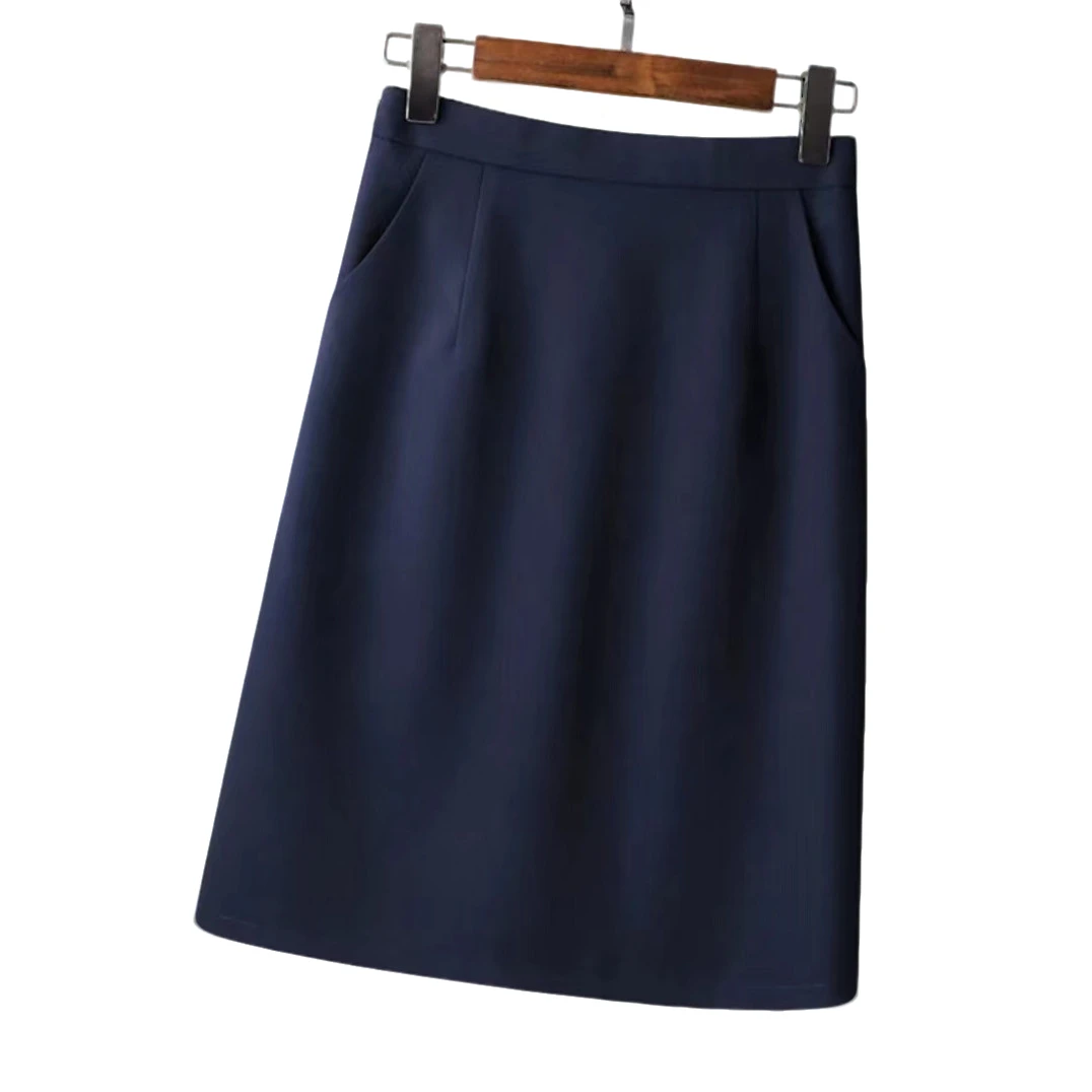 漫妙思【专柜品质】春夏季新款高腰显瘦半身裙高档百搭A字口袋中裙