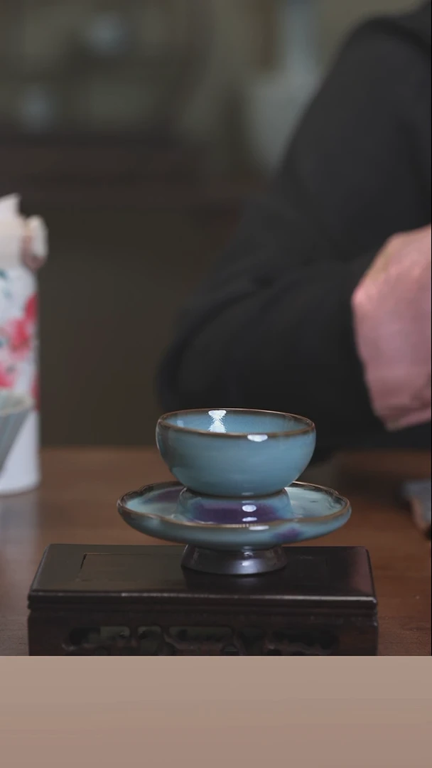 【闪购商品】清凉寺原产地仿古釉手工钧瓷鸡心盏