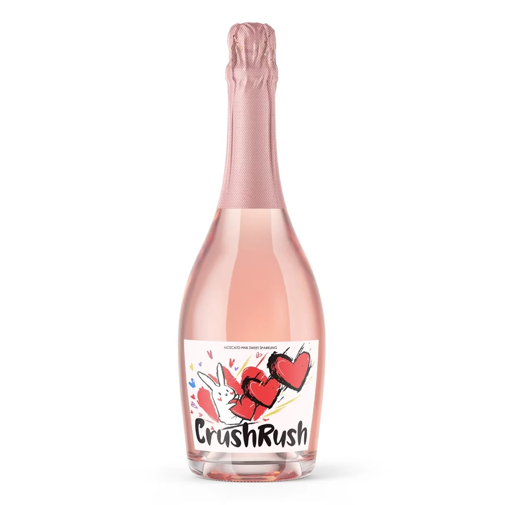 西班牙甜高泡-冲撞小兔莫斯卡托桃红起泡葡萄酒7.5度750ML A