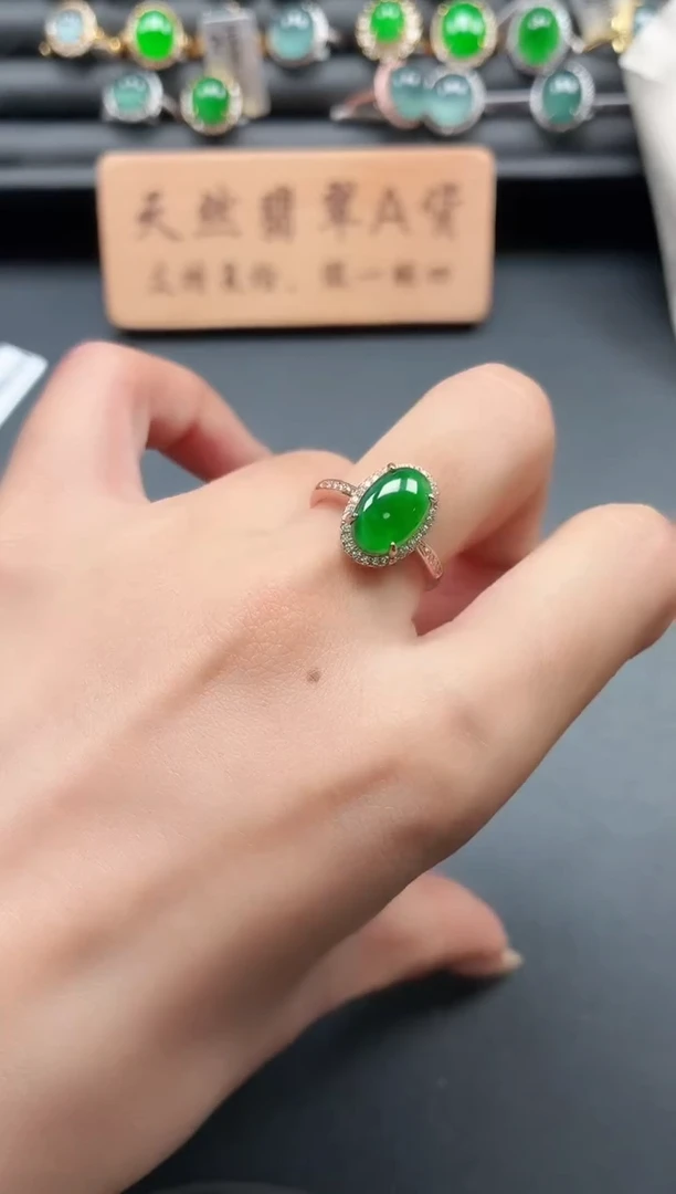 银S925镶嵌戒指翡翠11111