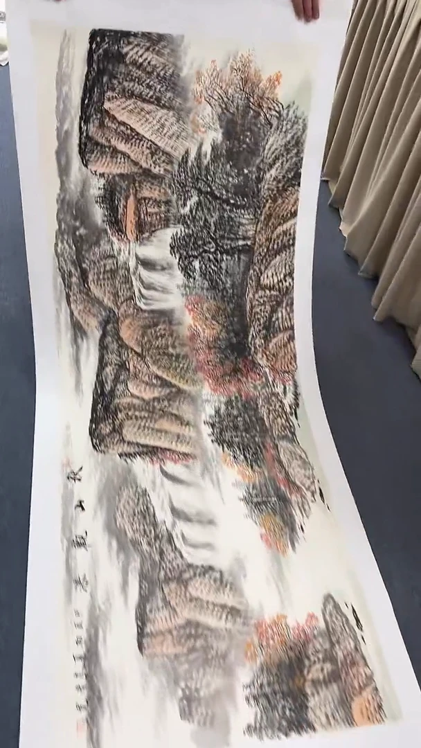 国画秋山观瀑同类型随机