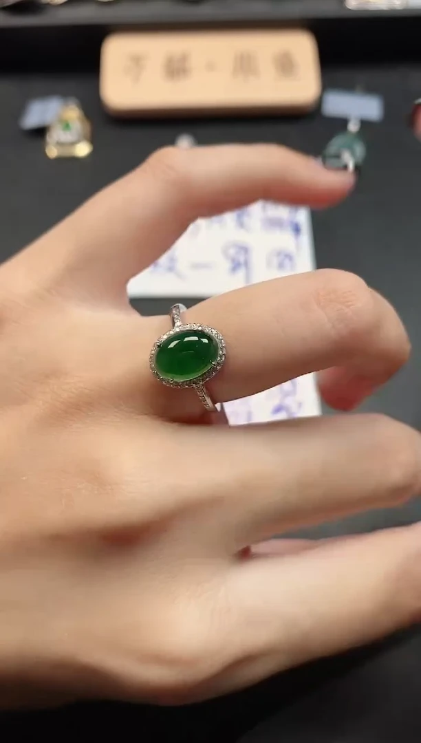 银S925镶嵌戒指翡翠51151