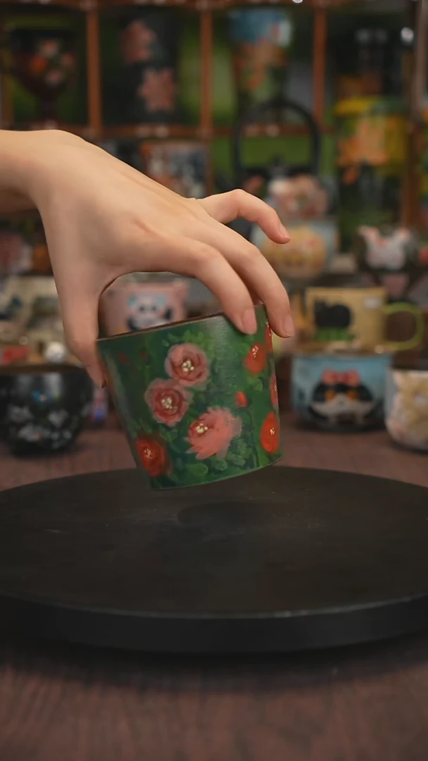 紫砂油画手绘釉下彩