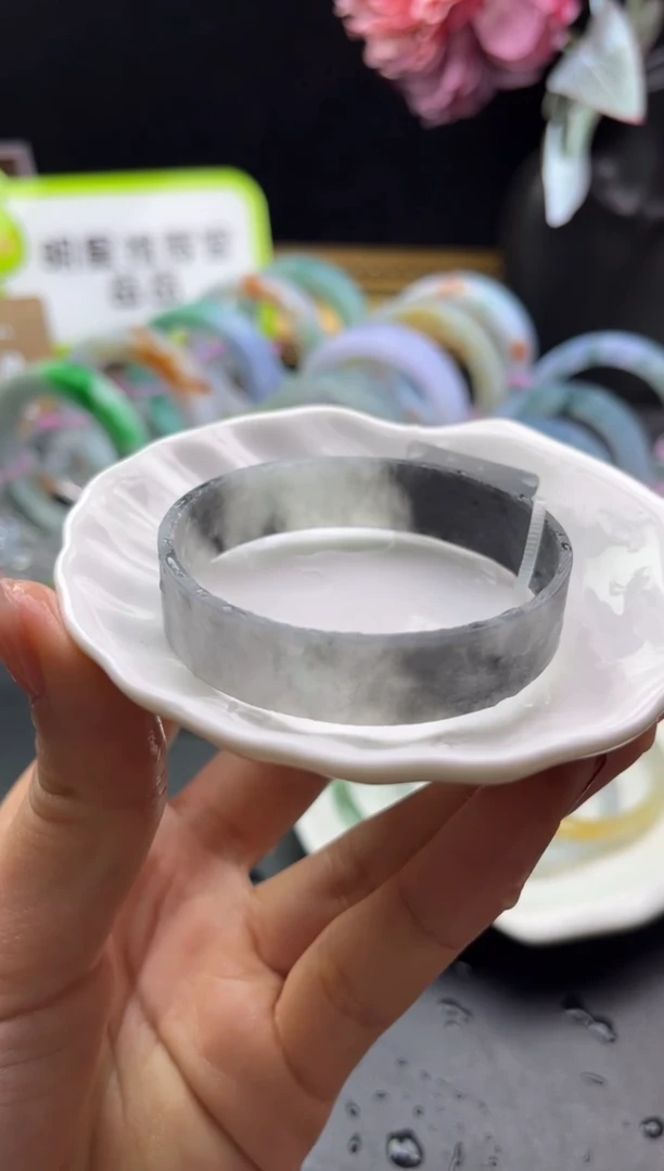 未镶嵌手镯定制翡翠53-54冰乌鸡「定制不退不换」