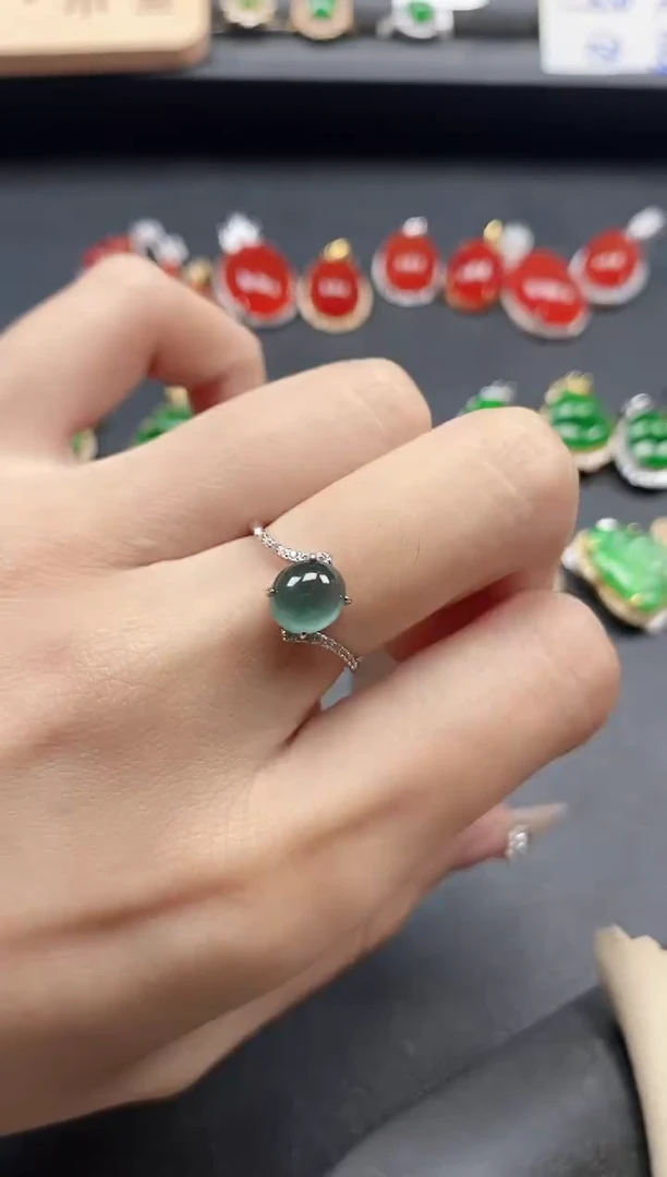 银S925镶嵌戒指翡翠51151
