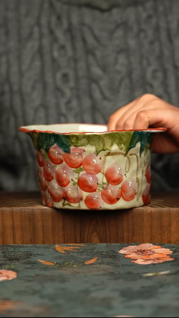 杯釉下彩手工手绘同款陶器