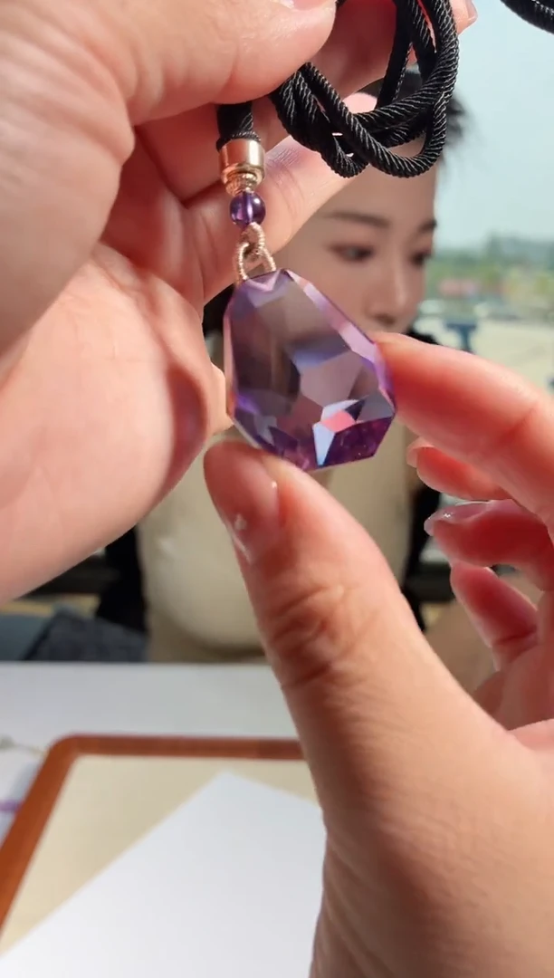 吊坠(赠链)未镶嵌水晶9号紫水晶随行吊坠多样性发一