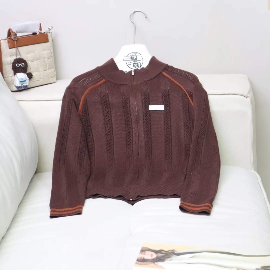 【11840】高品质原创设计咖色百搭针织外套D