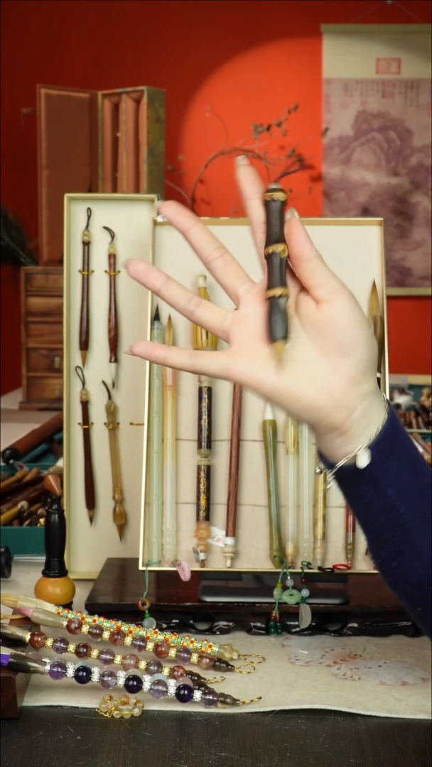 65号闪孤品高货毛笔链接 清水试笔 蘸墨不退