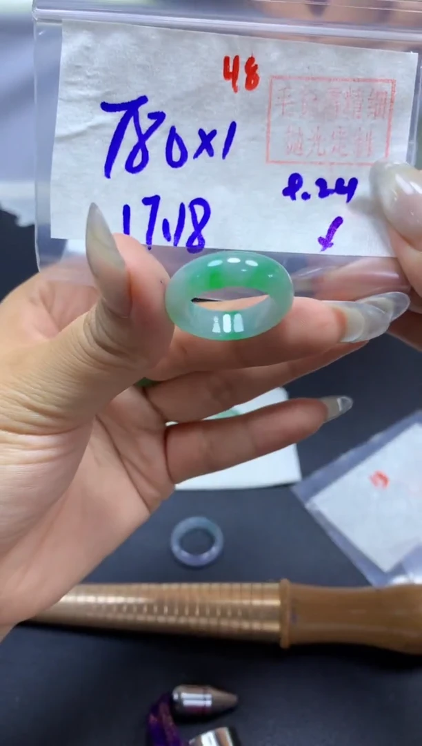 未镶嵌定制翡翠戒圈#780元-毛货需精细抛光