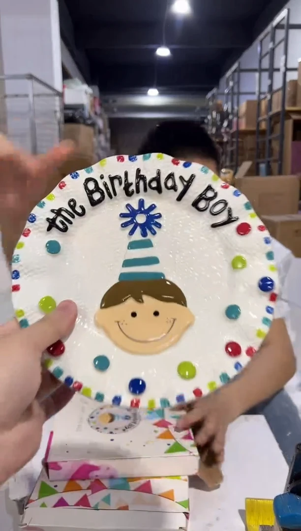 瓷片b款原盒男孩盘子