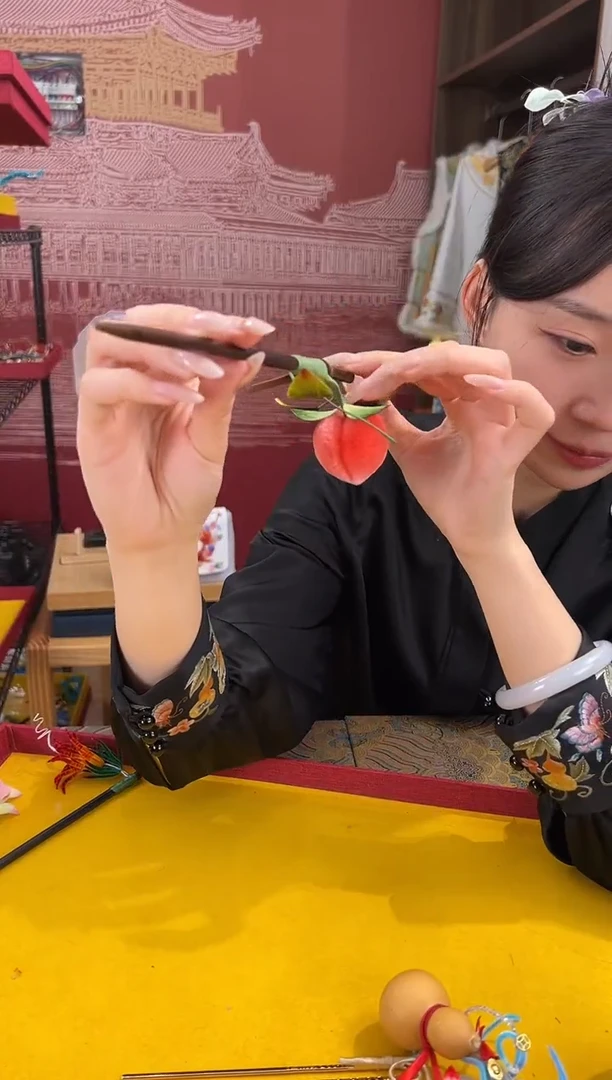 【闪购商品】刺绣 非遗绒花（发饰）