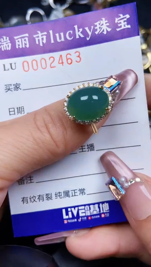 翡翠银S925镶嵌颈饰2463