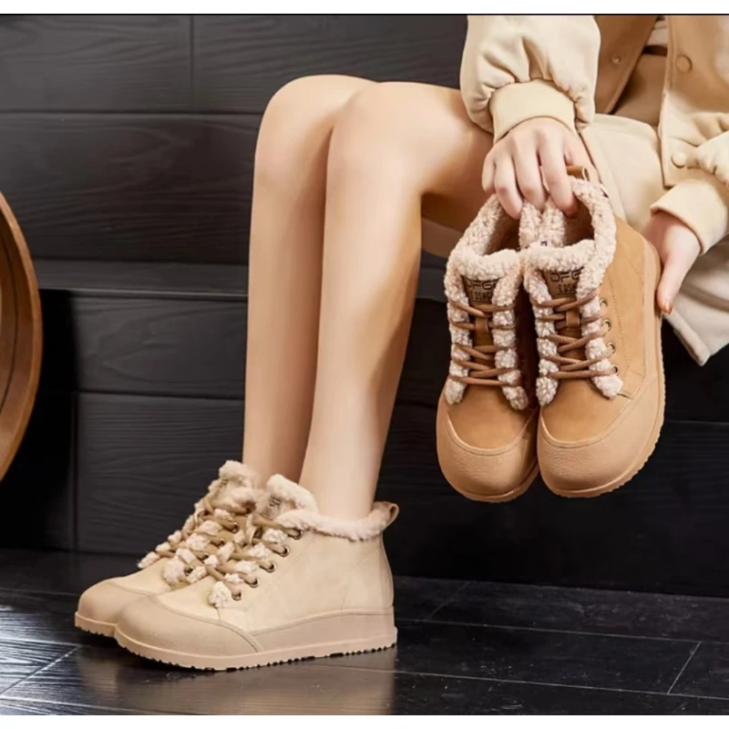 V8085新款系带加绒软底舒适百搭休闲鞋仓