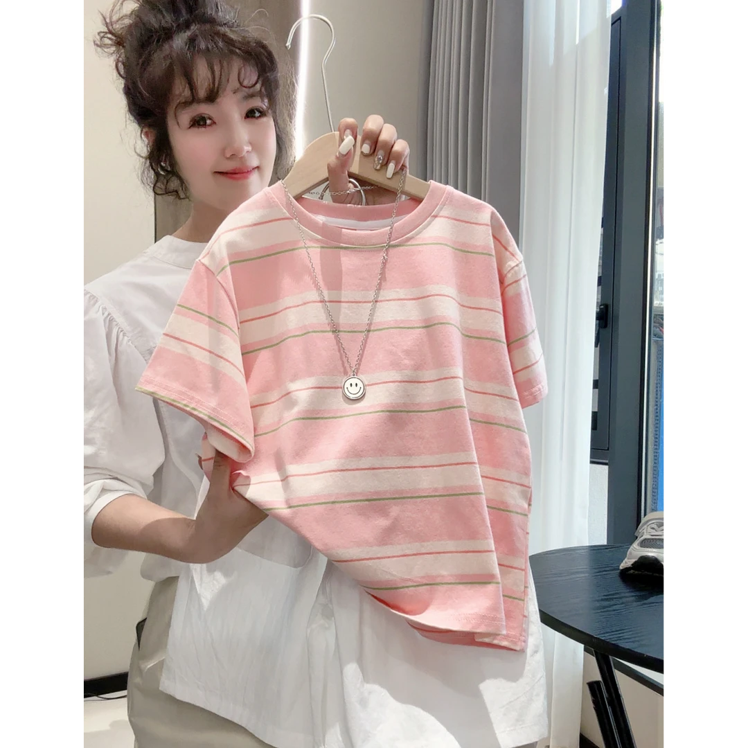 童装男童短袖套装儿童T恤2025新款中童夏季条纹上衣宝宝半袖体恤