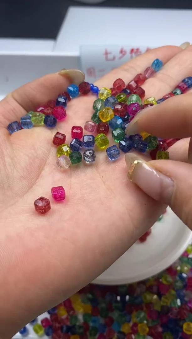 未镶嵌颈饰碧玺w1901碧玺方糖5mm*20颗