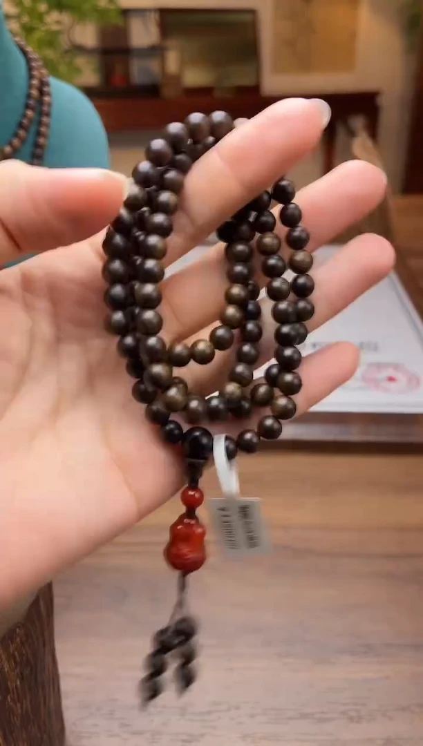 沉香手串沉香【非遗】帝王白棋06*108沉水