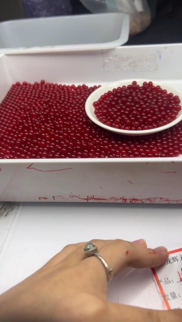 南红玛瑙未镶嵌颈饰w644冰锦红南红6mm*50颗