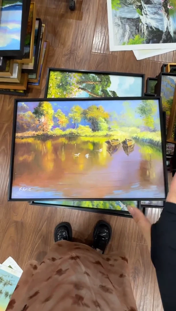 油画【已装裱】朝鲜一级画家原创手绘油画作品