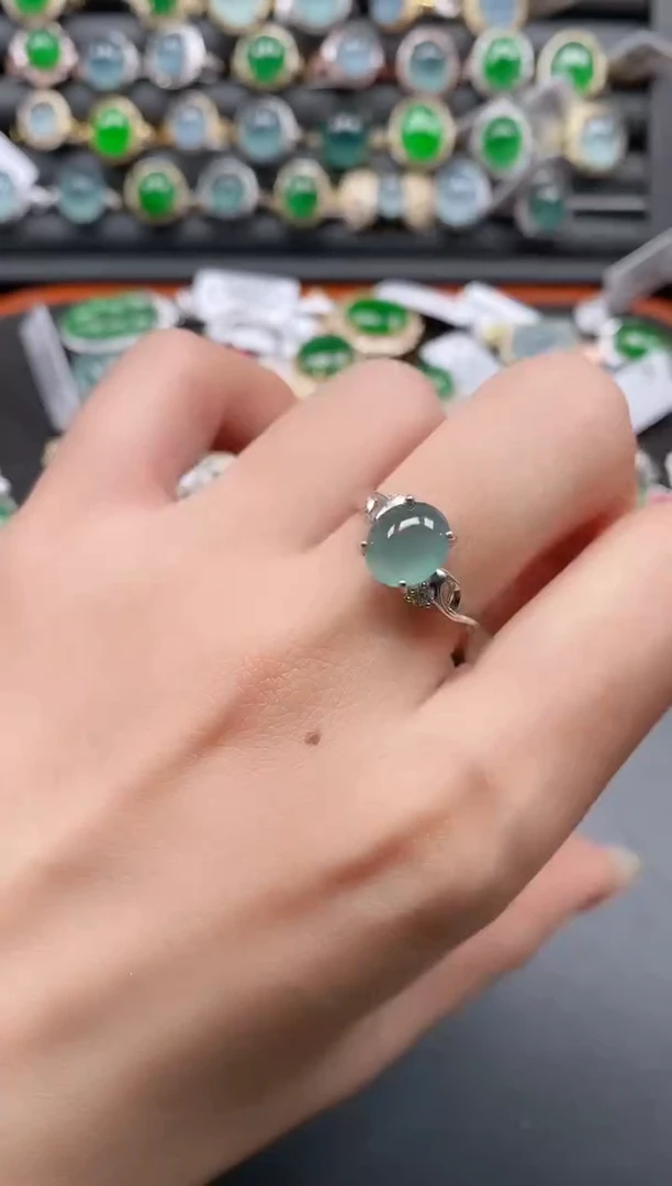 银S925镶嵌戒指翡翠11