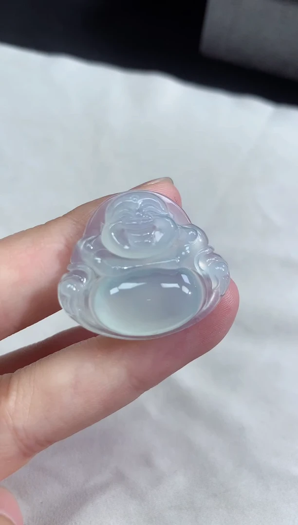 翡翠未镶嵌颈饰冰种白冰佛公