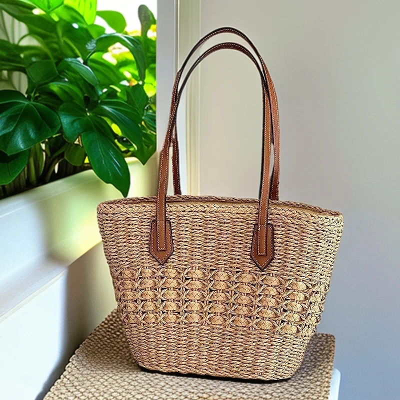 M21甜美镂空时尚沙滩休闲夏季百搭简约单肩草编包包小众女士度假