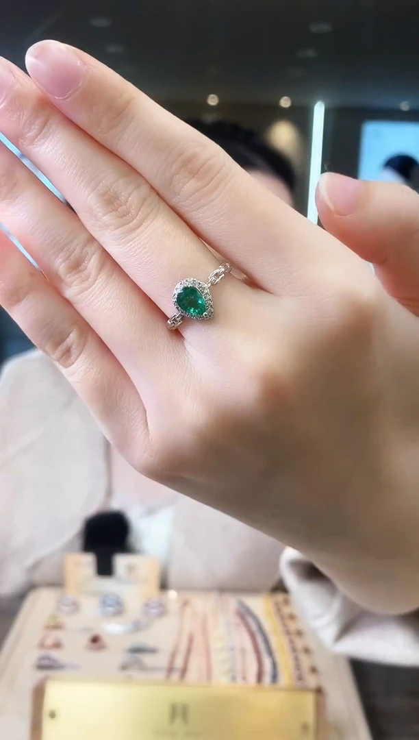 【闪购商品】祖母绿戒指银S925镶嵌05