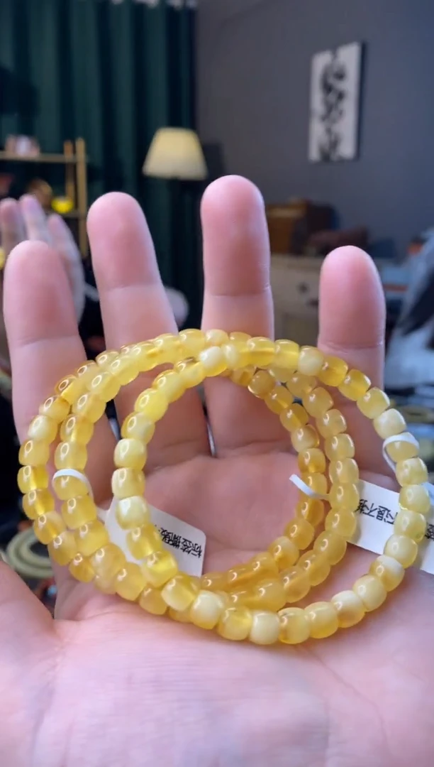 【闪购商品】琥珀手串未镶嵌6.5mm直切微瑕多样性发其一