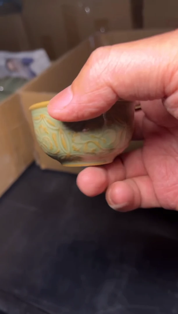 瓷橄榄绿大观通宝1只