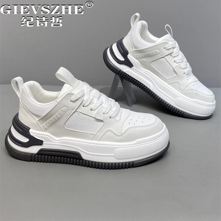 纪诗哲男鞋厚底轻便透气运动鞋子男款潮流轻奢休闲鞋时尚百搭板鞋
