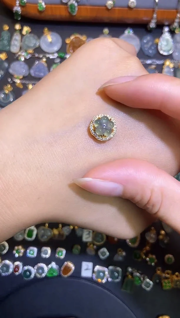 翡翠银S925镶嵌颈饰天然A货翡翠