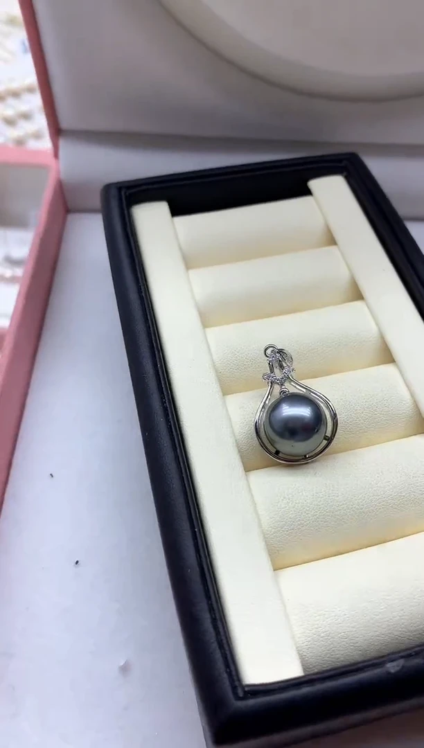 银S925镶嵌吊坠(不含链)海水珍珠吊坠
